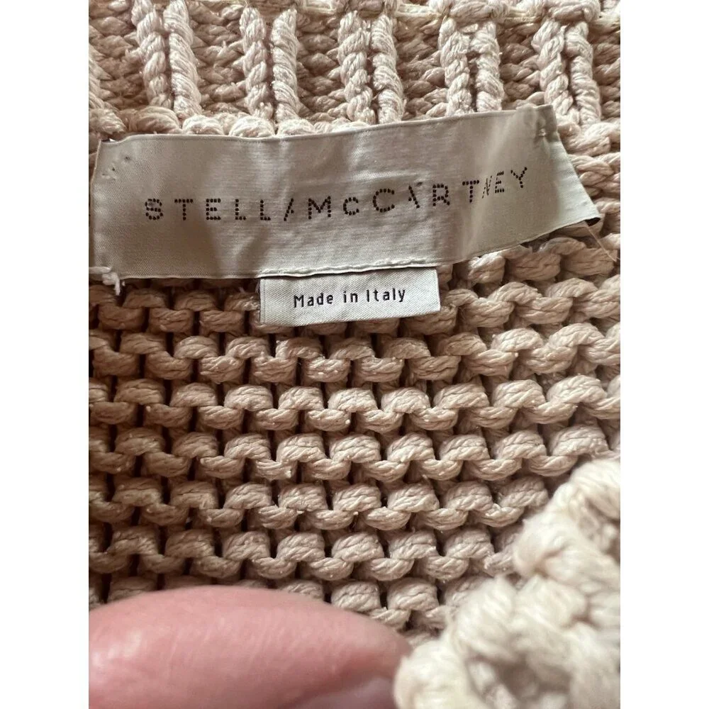 Stella McCartney pinkish tan fisherman chunky minimalist 100% silk sweater 38/M